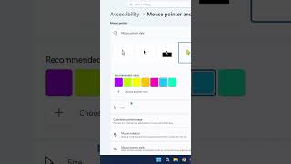 Change Mouse Pointer Color #shorts #windows11 #mousepointer