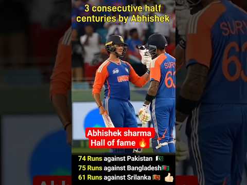 Abhishek Sharma Back to Back 3 Half Centuries 🔥 | Hall of Fame✅