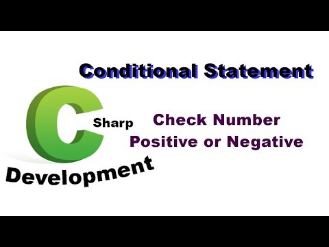 #3 C Sharp Coding Using Conditional Statement Check Number Positive or Negative || Hindi