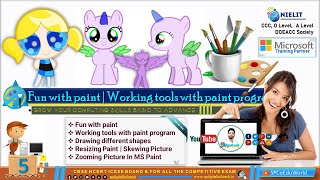 fun with paint | working tools with paint program | drawing different shapes