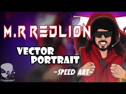 Mr.RedLion -  Vector Portrait in Illustrator - Speed Art