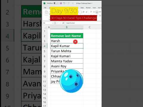 Day 9/30 - Excel Hack: Remove Last Name Easily using Replace option #exceltips #30dayschallenge 💪