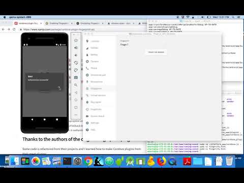 Fingerprint authentication from web app