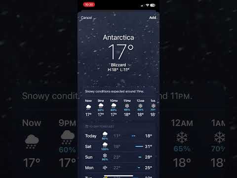 Rare iOS weather animation: Blizzard (night)