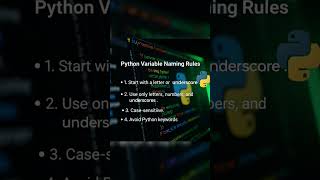 Variable naming rules .#computerknowledge #ai #python #programming #music #datascience #tech#coding