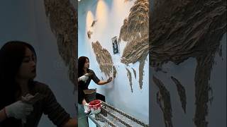 Muralist Mingyue_mural art painting making walls beautiful #muralart #muralwork #homedecor #painting