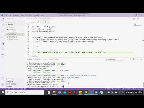 How to resolve a branch merge conflict