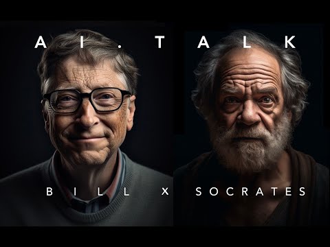 AI盖茨对谈AI苏格拉底 人工智能如何改变教育 Bill and Socrates' conversation, generated by AI