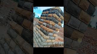 Wall 🧱 Making with Bush Stones #constructionchannel #construction #sitework #constructionindustry