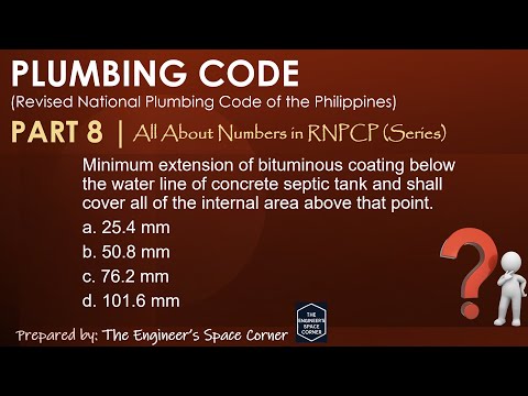 Plumbing Code Part 8 | The Engineer's Space Corner