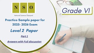 National Science Olympiad (NSO)  Level 2- SOF previous year paper for Class 6 - Part 1/4