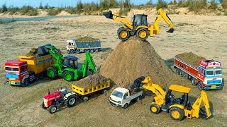 JCB 5CX Loading Mud BharatBenz Truck Swaraj Tractor Pickup Tipper? Jcb Ki Khudai | Tractor cartoon