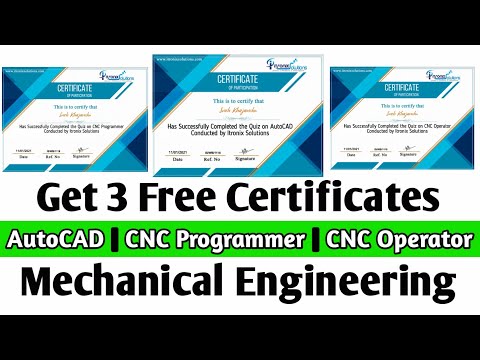 Get 3 Free Certificates of AutoCAD, CNC Programmer, & CNC Operator | Mechanical Engineering Quiz🔥