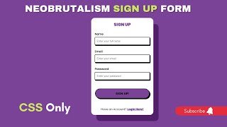 How to Create Neobrutalism Sign-Up Form Using HTML and CSS | Sign up Form Tutorial | CodewithFaraz