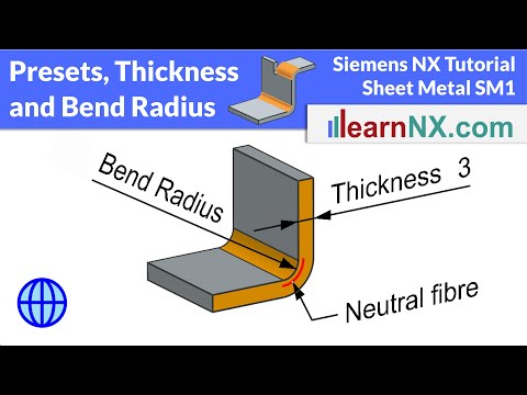 Bend Radius, Thickness, and Stretched Length | Siemens NX Sheet Metal