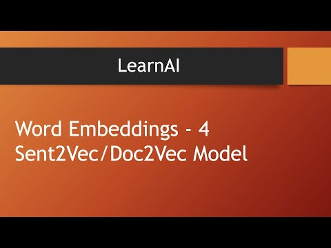 Sent2Vec/Doc2Vec Model - 4 | Word Embeddings | NLP | LearnAI