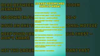 13 idioms you should know  #englishlearning
