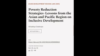 Poverty Reduction Strategies–Lessons from the Asian and Pacific Region on Inclusive D... | RTCL.TV