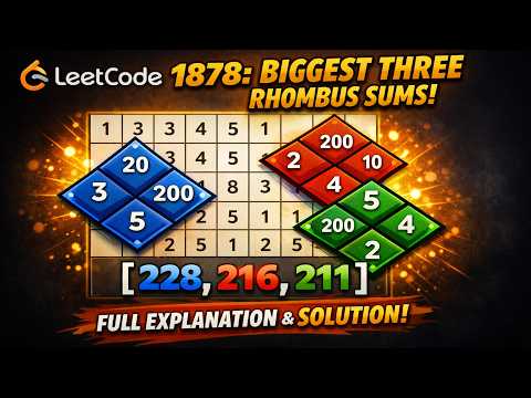 Mar 16, 2026 - Leetcode Problem #1878. Get Biggest Three Rhombus Sums in a Grid