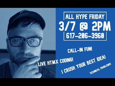 LIVE HTMX CODING! CALL IN AT 617-206-3960