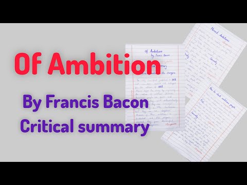 Of ambition by francis bacon summary | Essay of francis bacon