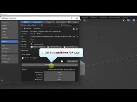How to Install ADD ONS in Blender 3   CAD Sketcher #000