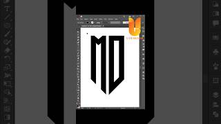 Simple MD monogram logo design | Adobe Illustrator grid tutorial. #shorts #logo #viral
