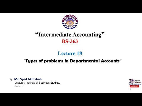 Types of Problem in Departmental Accounts