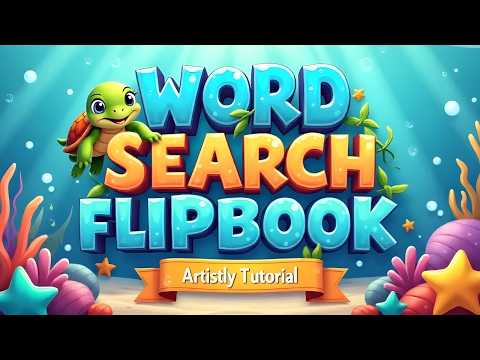 Word Search Flipbook (with answers) - Artistly Tutorial