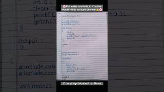 ||C Programming Handwritten Notes || C Language Basic Programs || C Notes Handwritten Notes ||