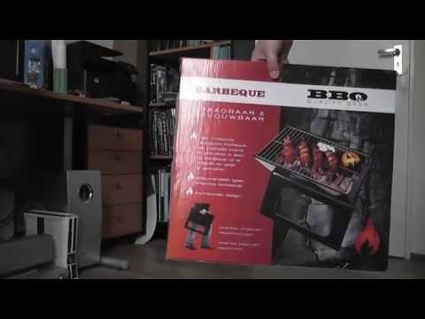 Portable and foldable barbecue (notebook bbq) unboxing