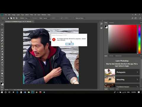 An integer between 96 and 8 is required Adobe Photoshop Perfomance setting problem