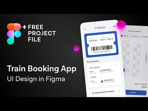 Figma Tutorial. Train Booking App UI Design in Figma. Speedart + Free figma template