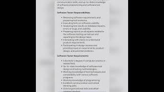 Software Tester#fresher #getemployed #experienced #youtubeshorts #softwaretestingjobs #qajobs