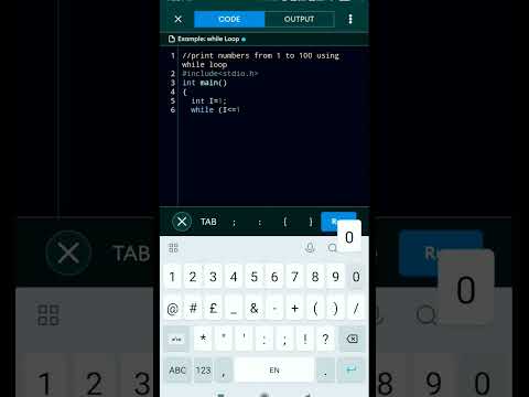 #4 Print numbers from 1 to 100 using while loop in c language #coding #education #whileloop #tech