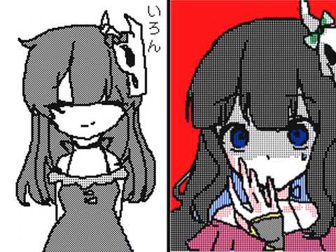 【うごメモ】ことばのおばけがまどからみている【合作】