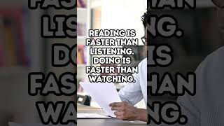 Speed of Knowledge: Reading vs. Listening, Doing vs. Watching #KnowledgeSpeed #LearningMethods