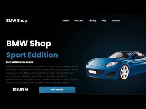 create simple cars website using HTML & CSS | step by step