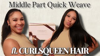 Middle Part Quick Weave Install Ft. CURLSQUEEN Light Yaki Bundles| Beginner Friendly, Step By Step
