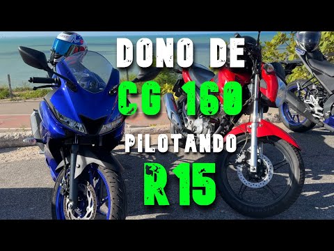 R15  - Dono de CG pilotando a R15 pela primeira vez!! #cg #honda #cg160fan #r15v3 #r15 #yamaha