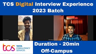 TCS Interview for Freshers || TCS Digital Interview Eperience 2023 || TCS NQT || TCS Onboarding