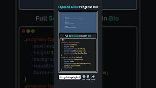 🌟 Tapered Glow Progress Bar in JavaScript! 🚀||#shorts #shortvideo #progressbar #loading #design #web