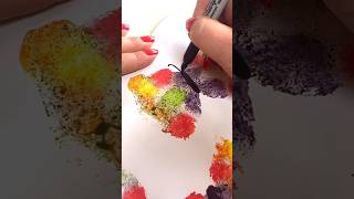 Butterfly art project 🦋 using a sponge! #processart #artsandcrafts #art #earthday