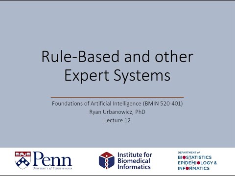 Lecture 12: Rule-based and Other Expert Systems