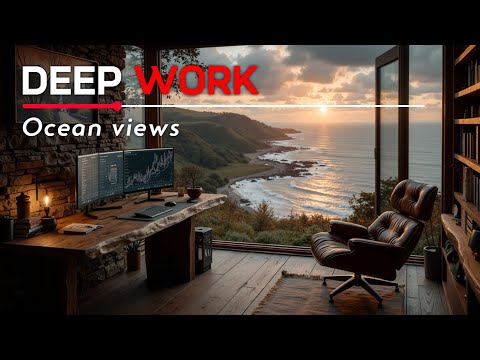 Deep Work Music & Ocean Views for Intense Focus | Work Music