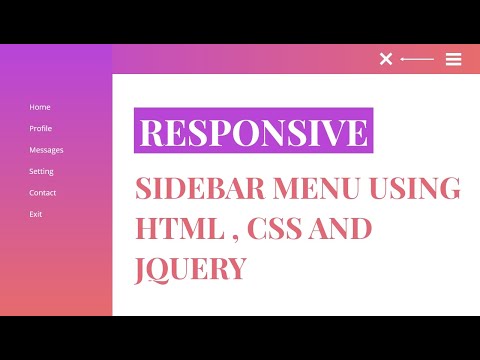 How to Create Responsive Sidebar Menu Using Html CSS & jquery | Dashboard Sidebar Menu