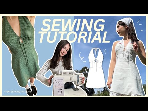 How to sew a halter mini dress for summer! | Sewing tutorial | Sewing pattern available