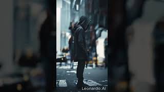 Mysterious Encounter: A Lone Figure and the Enigmatic Onlooker in the Bustling City
