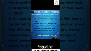 Avoiding FOMO in CAT Prep | Part -2 | CAT 100%iler Arvind Shankar answers