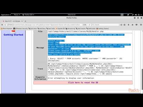 38 SQL Injection Attack on Buggy Web Application